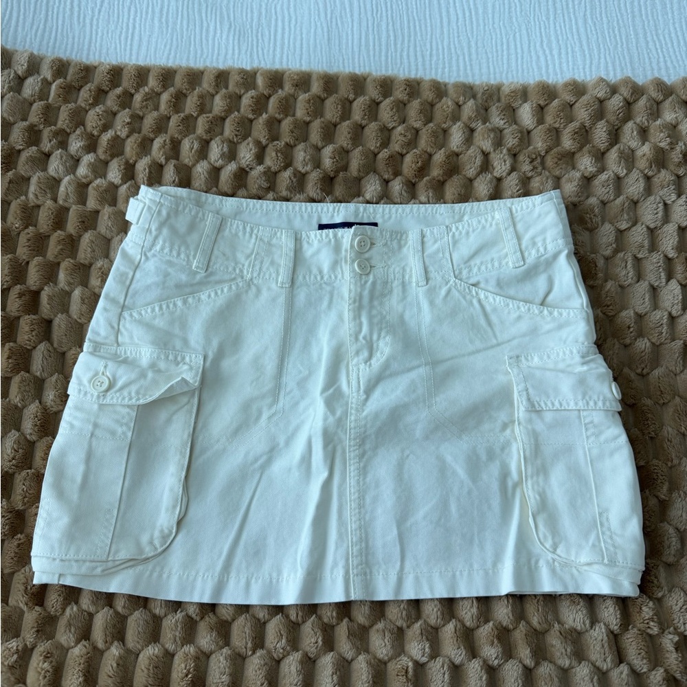 Women's White Cargo Skirt
